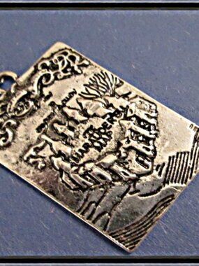 Vintage Style Silver Tone Harry Potter Marauder's Map Theme Necklace Unisex